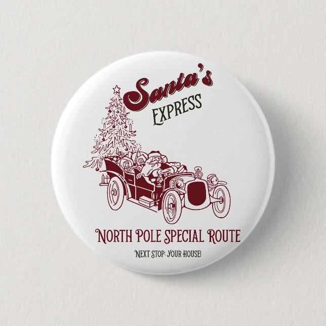 Santa's Express Vitange Christmas 6 Cm Round Badge (Front)