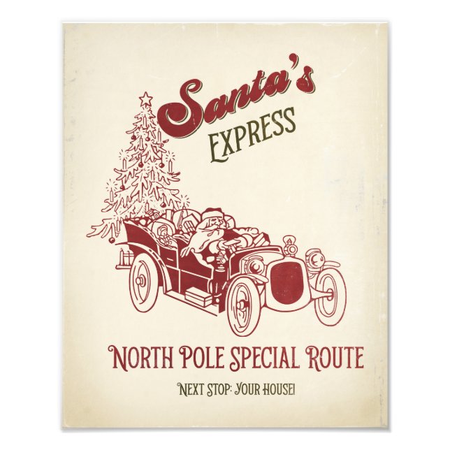 Santa's Express Vitange Christmas Photo Print (Front)