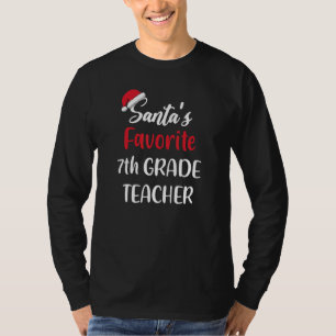 Santas Favorite 7th Grade Teacher   Christmas   T-Shirt