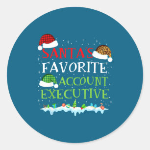 Santa's Favorite Account Executive Fun Christmas  Classic Round Sticker