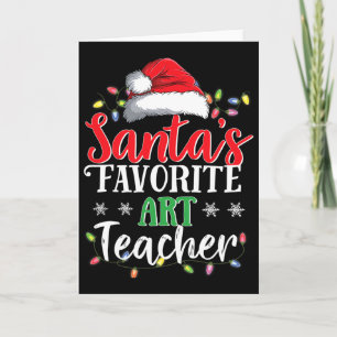 Santa's Favorite Art Teacher Christmas Fun Gift Id Card