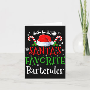 Santa's Favorite Bartender Christmas Party  Card