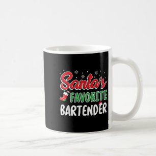 Santa's Favorite Bartender T Shirt Cute Xmas Party Coffee Mug