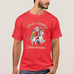 Santa's Favorite Cheerleader Funny Christmas Holid T-Shirt