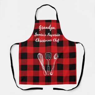 Santa's Favorite Chef Flannel Apron