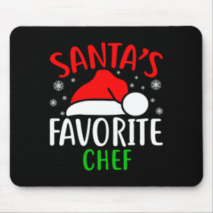 Santas Favorite Chef Funny Christmas Xmas Santa Lo Mouse Pad