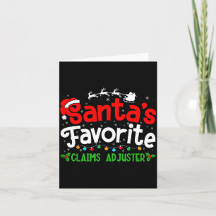 Santa's Favorite Claims Adjuster Christmas Party  Card