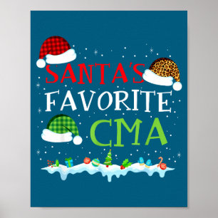 Santa's Favorite Cma Fun Christmas Medical Istant  Poster
