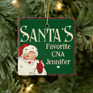 Santas Favorite CNA Ceramic Ornament