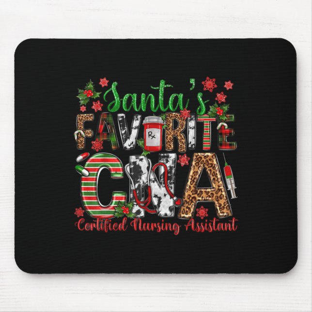 Santa's Favorite Cna Certified Nursing Istant Chri Mouse Pad (Front)