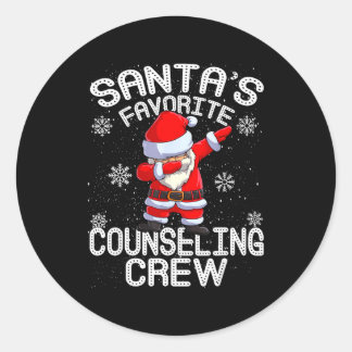 Santa's Favorite Counseling Crew Christmas Classic Round Sticker