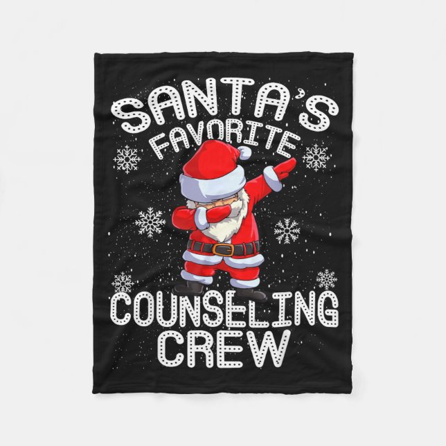 Santa's Favorite Counseling Crew Christmas  Fleece Blanket (Front)