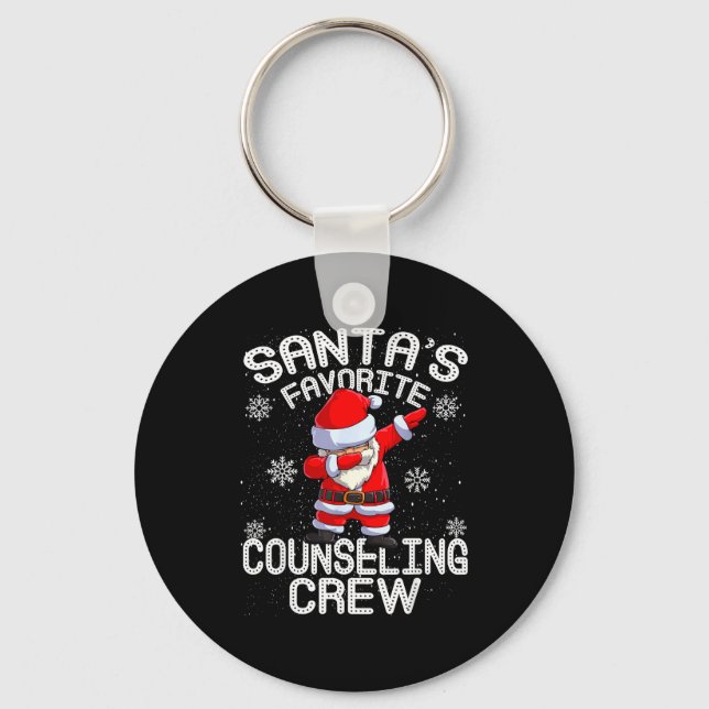Santa's Favorite Counseling Crew Christmas  Key Ring (Front)