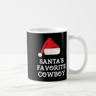 Santa's Favorite Cowboy Christmas Hat Funny Xmas Coffee Mug
