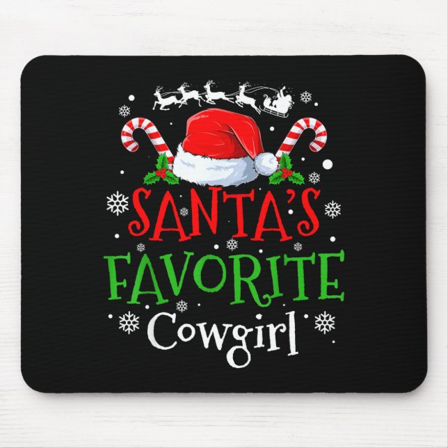 Santa's Favorite Cowgirl Christmas Party  Mouse Pad (Front)