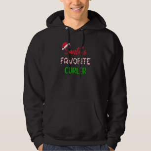 Santas Favorite Curler   Funny Curling Christmas Hoodie