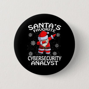 Santa's Favorite Cyber Security Analyst Christmas  6 Cm Round Badge