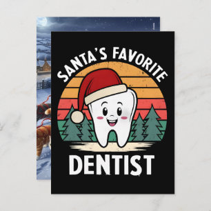 Santas Favorite Dental Hygienist Saves Christmas  Holiday Postcard