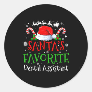Santa's Favorite Dental Istant Christmas Party Classic Round Sticker