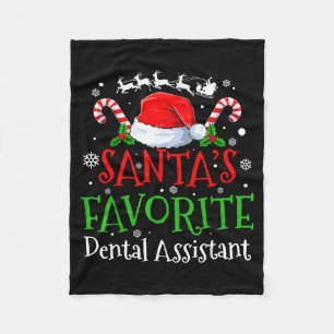 Santa's Favorite Dental Istant Christmas Party  Fleece Blanket