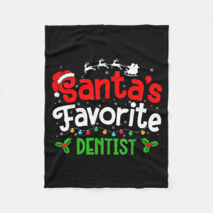 Santa's Favorite Dentist Christmas Party  Fleece Blanket