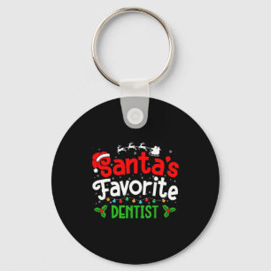 Santa's Favorite Dentist Christmas Party Key Ring