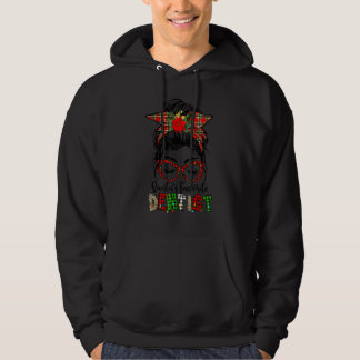 Santa's Favorite Dentist Leopard Messy Bun Dental Hoodie