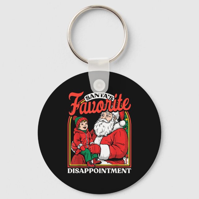 Santas Favorite Disapintment Funny Sarcastic Chris Key Ring (Front)
