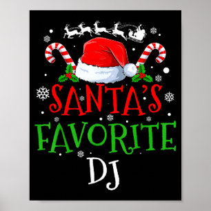Santa's Favorite Dj Christmas Party Poster