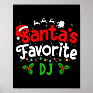 Santa's Favorite Dj Christmas Party Poster