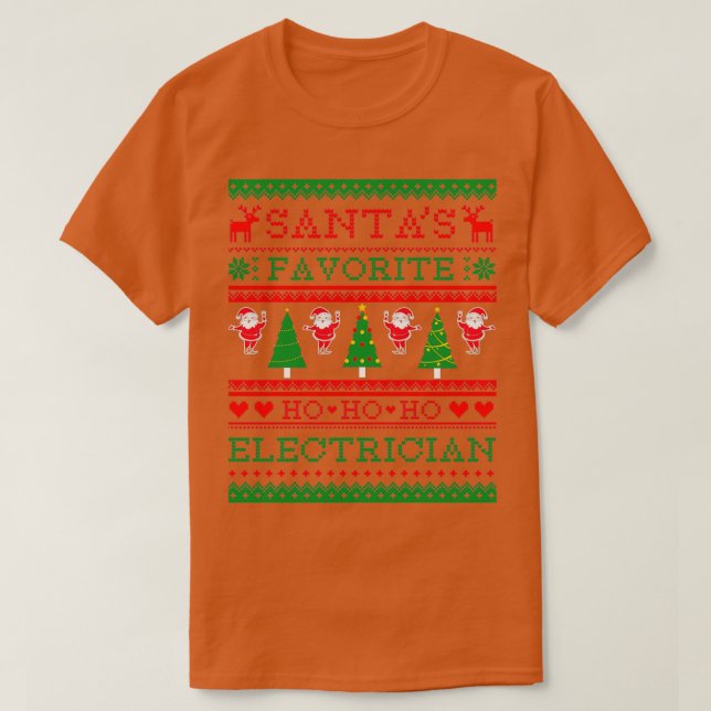 Santas Favorite Electrician Ugly Christmas Sweater (Design Front)