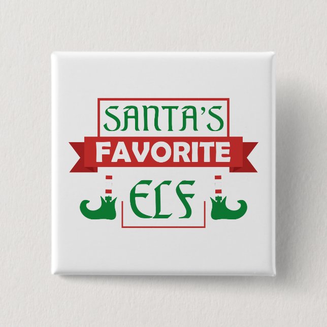 Santa's Favorite Elf 15 Cm Square Badge (Front)