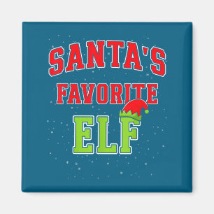 Santa's Favorite Elf Christmas Family Matching Gro Magnet
