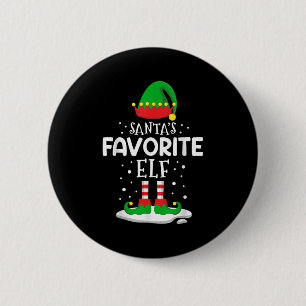 Santas Favorite Elf Christmas Family Matching Outf 6 Cm Round Badge