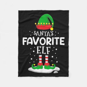 Santas Favorite Elf Christmas Family Matching Outf Fleece Blanket