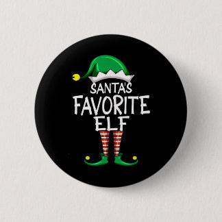 Santa's Favorite Elf Fun Christmas Pajama Santa Cl 6 Cm Round Badge