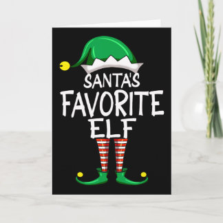 Santa's Favorite Elf Fun Christmas Pajama Santa Cl Card