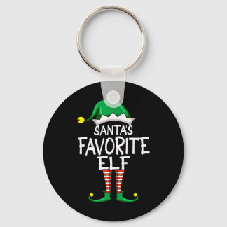Santa's Favorite Elf Fun Christmas Pajama Santa Cl Key Ring