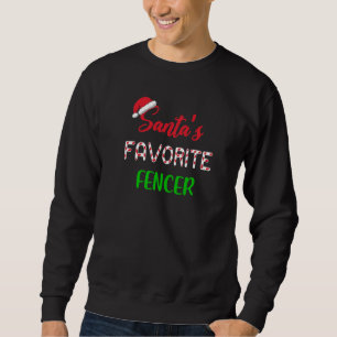 Santas Favorite Fencer  Funny Fencing Christmas Sweatshirt