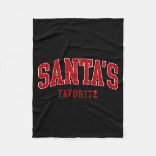 Santas Favorite Funny Cute Kids Christmas Fleece Blanket