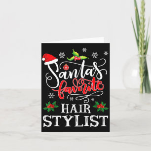 Santa's Favorite Hair Stylist Santa Hat Christmas  Card