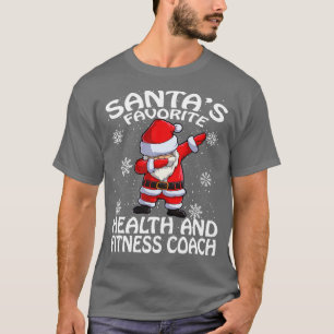 Santas Favorite Health And Fitness Coach Christmas T-Shirt