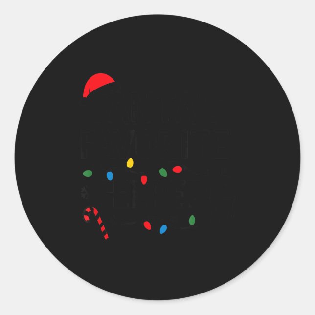 Santa's Favorite Helper Funny Christmas  Classic Round Sticker (Front)