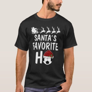 Santa's Favorite Ho Christmas Santa Red Plaid Soc T-Shirt