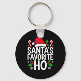 Santa's Favorite Ho Shirt Adult Kids Funny Christm Key Ring