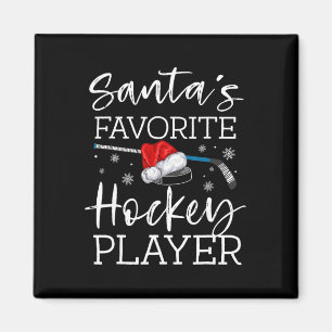 Santa's Favorite Hockey Player Funny Pajama Christ Magnet