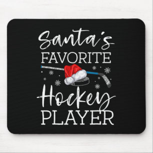 Santa's Favorite Hockey Player Funny Pajama Christ Mouse Pad