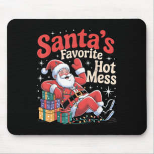 Santa's Favorite Hot Mess Christmas Funny Margarit Mouse Pad