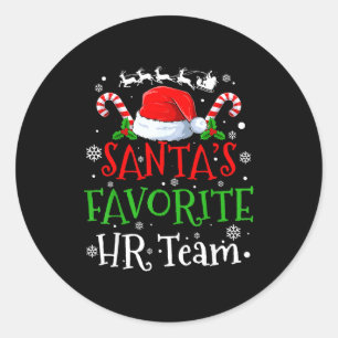 Santa's Favorite Hr Team Christmas Party  Classic Round Sticker