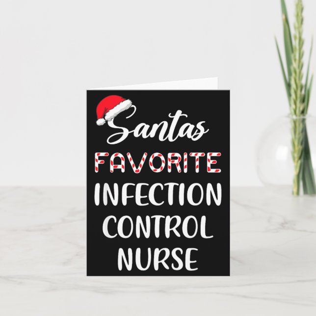 Santa's Favorite Infection Control Nurse Christmas Card (Front)